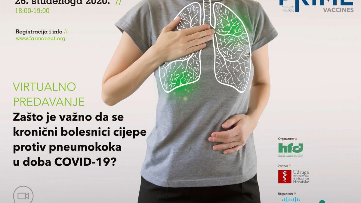 Virtualna konferencija “Zašto je važno da se kronični bolesnici cijepe protiv pneumokoka u doba COVID-19?“, 26. studenoga 2020. u 18 sati